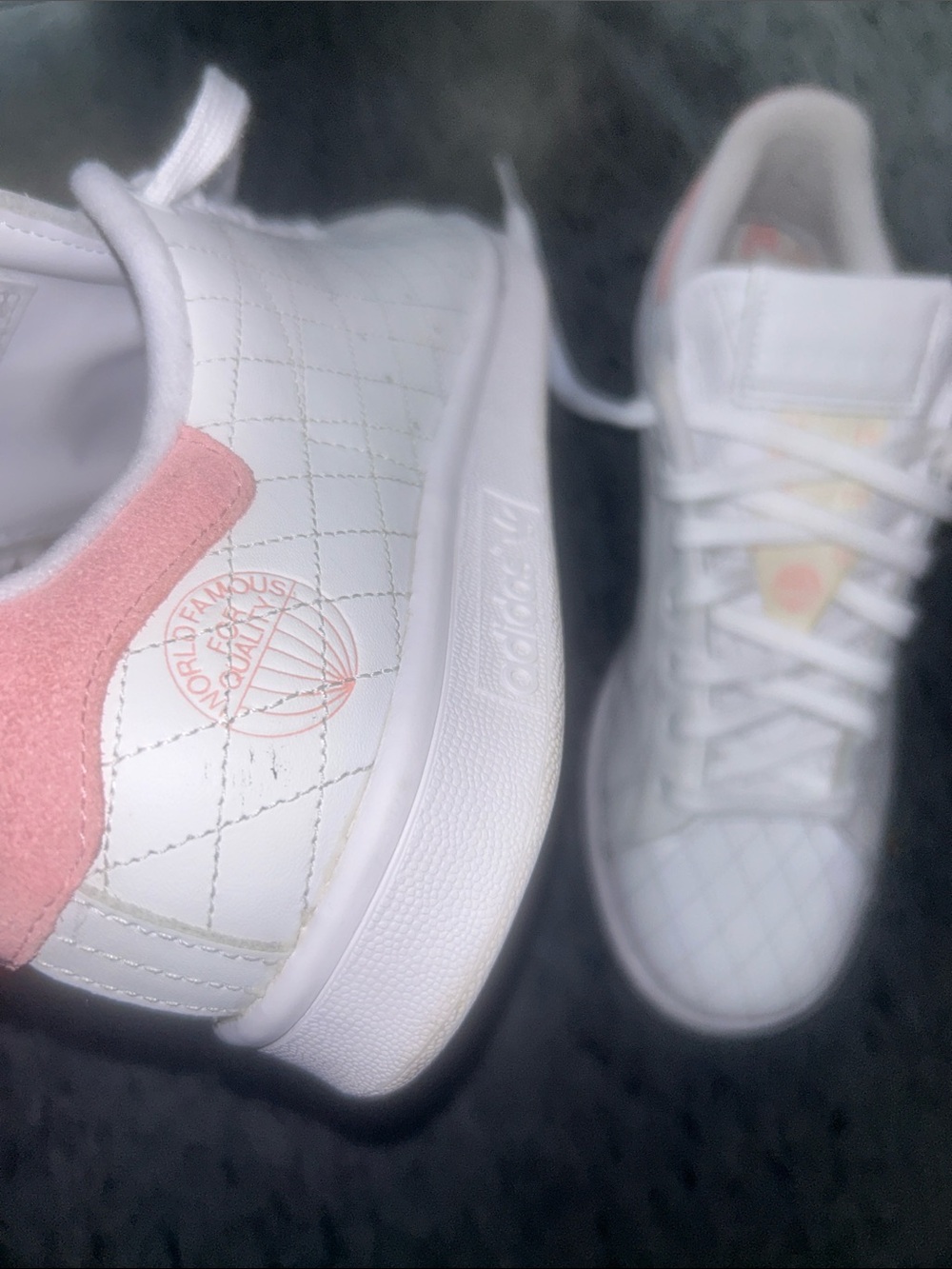 Adidas White Quilted Women’s Sneakers with Pink Accent - Picture 5 of 10